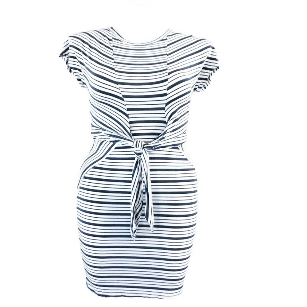 Altar’d State Midi Shirt Dress Striped Tie Front